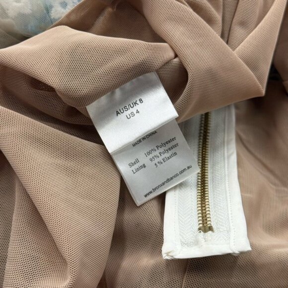 🆕 BRONX & BANCO 🧿 NWOT Amsonia Blue White Floral Embroidered Dress Sz AU8 US4 - Picture 15 of 15